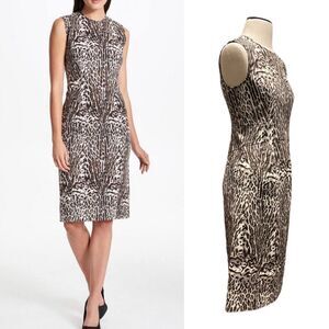 Donna Karan Animal Print Sleeveless Dress Size 2 Retail $165